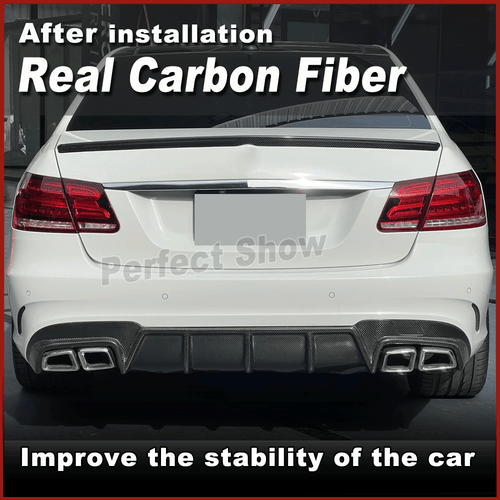 For Mercedes Benz E Class W212 E63 AMG 2013-16 REAL Carbon Rear Bumper Diffuser - Picture 2 of 12