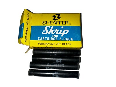 Sheaffer Skrip Ink Cartridges Permanent Jet Black 4pc in 5-pack Box