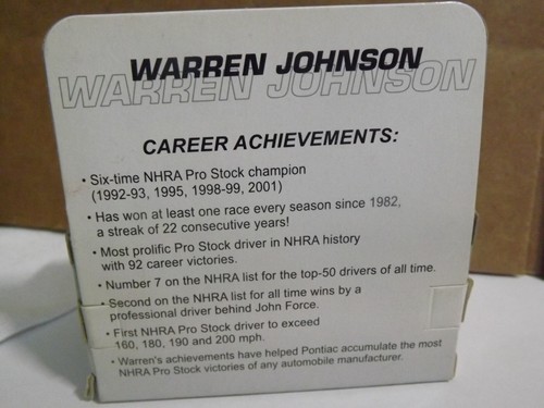 Racing Champions Warren Johnson Pro Stock 1 of 40,000 Limited Edition 1/64 - Picture 5 of 5
