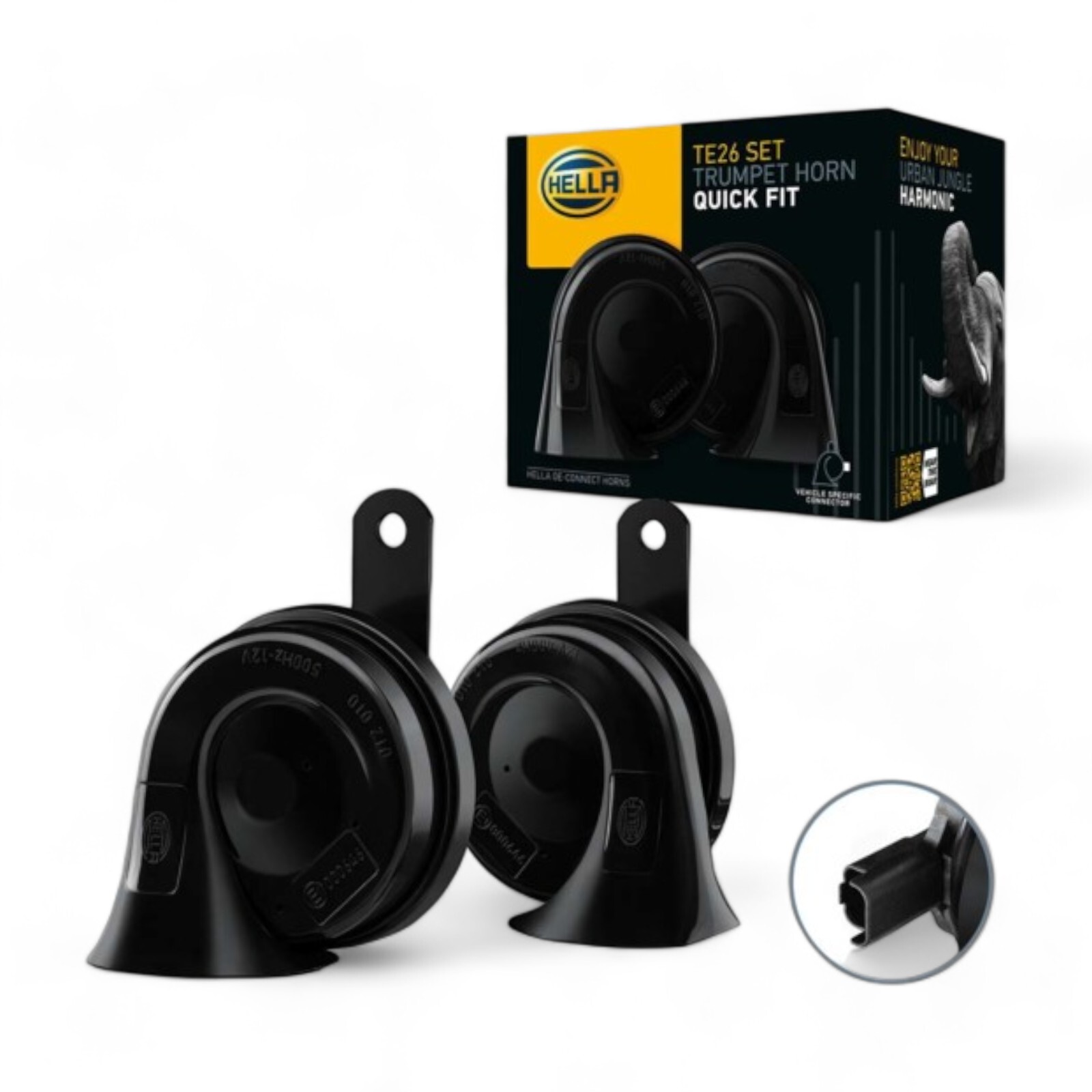 Hella 12V Twin Trumpet Horns fits Renault Clio Petrol & Diesel dCi