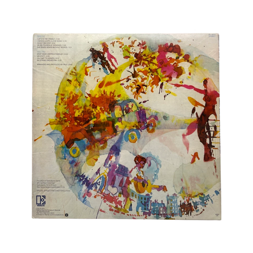 A49 Harry Chapin: Verities and balderdash, 1974 Elektra Records 7E-1012 -Folk LP - Image 2 of 3