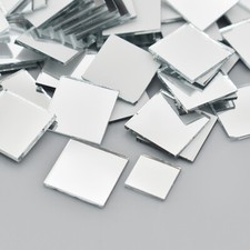 100 Pcs Small Square Glass Mirror Mosaic Tiles DIY Home Artwork Supplies Decor