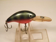 Vintage Rebel Deep Wee R Green Black Scale rattle crankbait lure