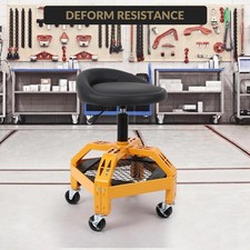 Rolling Mechanic Stool Height Adjustable Workshop Creeper Seat 300 LBS on Wheels
