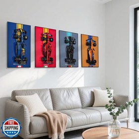 popbricks Display Wall Mount Frame for Lego Technic Red Bull Race