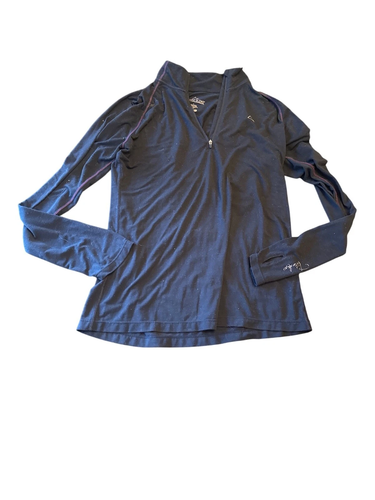 Paradox Merino Blend Base layer Long Sleeve 1/4 Zip Pullover Black Size M