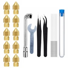24pcs/Set 3D Printer Extruder Nozzle Needles Tweezers Wrenches Cleaning Tool Kit