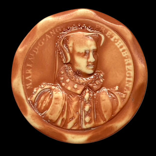 Large Vintage Casein Button with Mary Queen of Scots