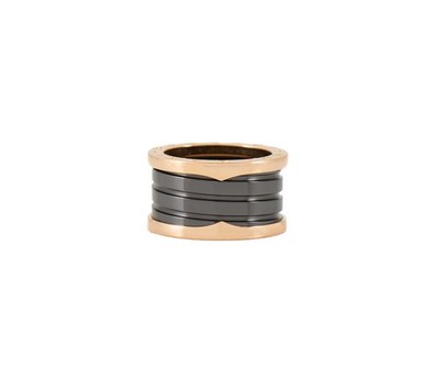 Bvlgari B.Zero1 schwarzer Keramik Vierbandring in 18K, Gr. 52