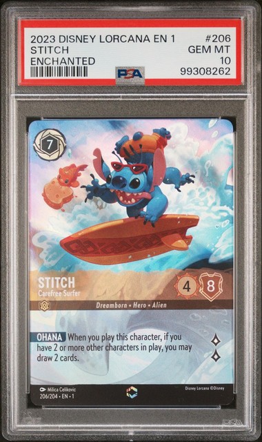 2023 Disney Lorcana the First Chapter Stitch #206 PSA 10