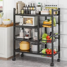 1 Movable Kitchen Vegetable Basket Storage Rack for Kitchen Storage and Supplies