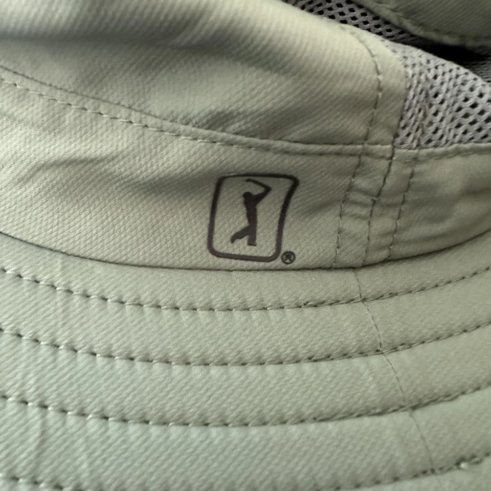 PGA Tour Hat Wide Brim Strap Back One Size Duck Green Golf Sun Protection Mens - Image 3 of 4