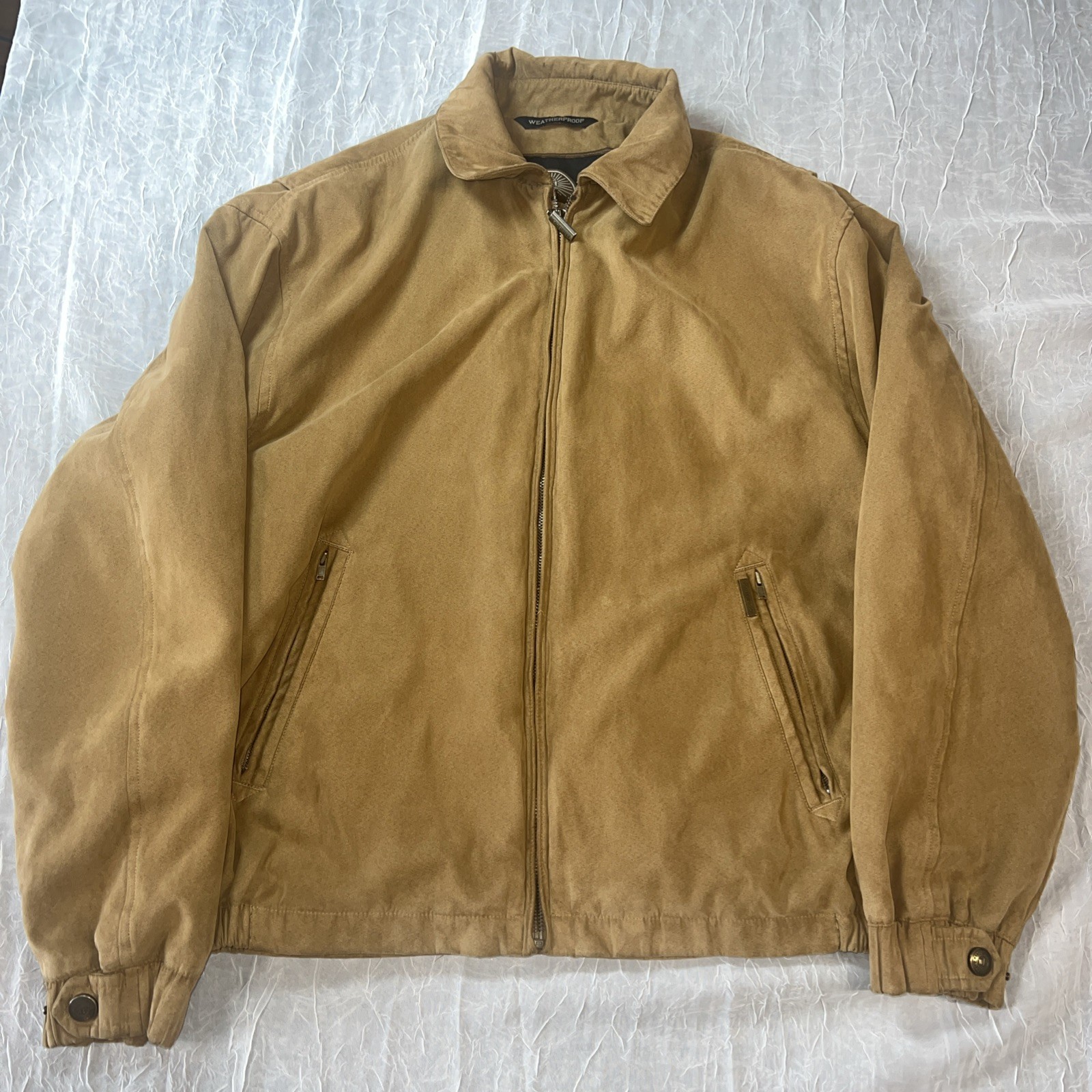 Weatherproof  Suede Jacket Medium Camel Brown Fas… - image 1