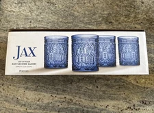 New Jax set 4 Double Old Fashioned Whiskey Glasses 11 oz Cocktail Cobalt Blue