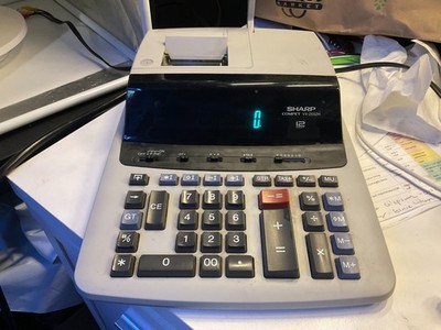 Sharp Compet VX 2652H Electronic Calculator Printer 12 Digit Gray Tested Working