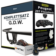 Für PEUGEOT 207 Fliessheck Typ WA,WC Anhängerkupplung starr +eSatz 7pol 06- NEU