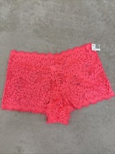 Woman  s Pink Lace Boy Short Style Size OPE SIZE Panty NEW 