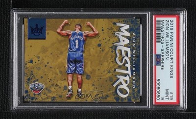 2019-20 Court Kings Maestros Sapphire 21/25 Zion Williamson PSA 9 Rookie RC 01nw