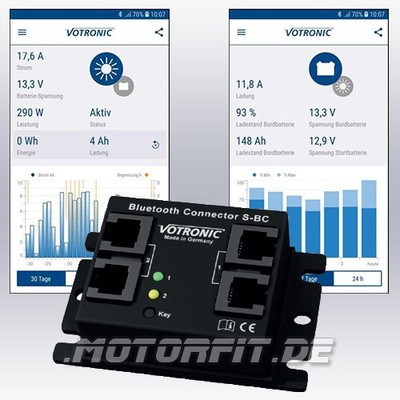 Votronic Bluetooth-Connector S-BC und Votronic Energy Monitor App Android iOS