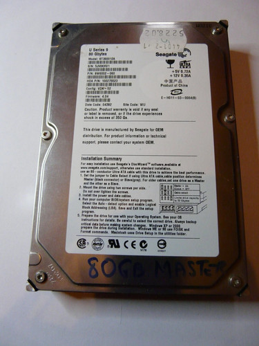 Seagate U9 Series 80 GB IDE Hard Drive , 5400 RPM,8.89 cm (3.5") (ST380012A)