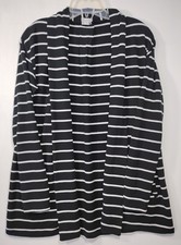 A New Day Women's Duster Cardigan Size S Black White Open Front Long Sleeve. W5