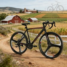 Road Bike Racing Bicycle 700C Shimano 21 Speeds Carbon Steel Frame Disc Brake 3