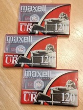 Maxell UR120 120 Minute Audio Cassette Tapes New/Sealed Lot of 3