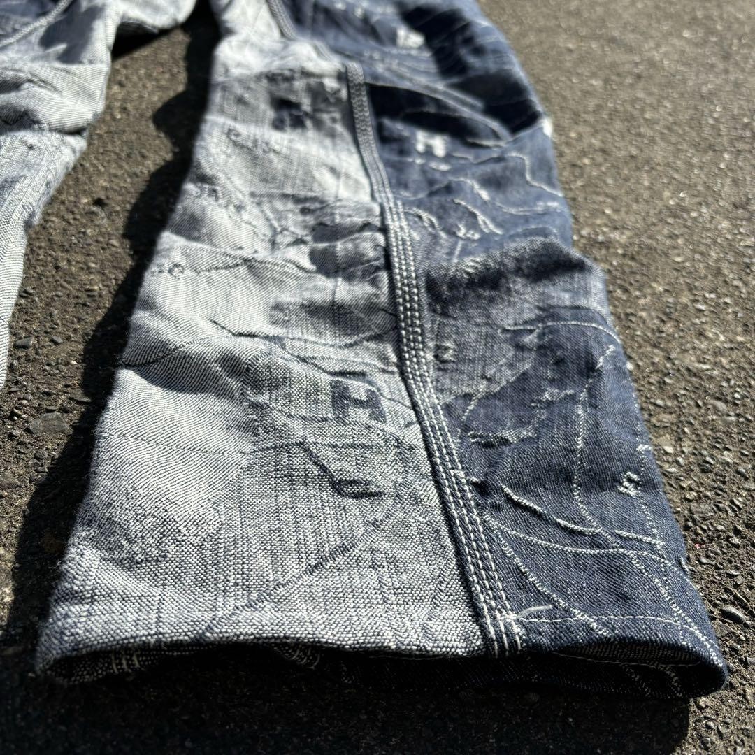 USED RARE ISSEY MIYAKE DENIM PANTS APOC MAP ARCHIVE VERYGOOD