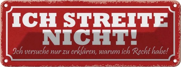 Blechschild 10X27 Cm Streite Nicht Ich Versuche Nur Dekoration Spruch Zitat Deko-image