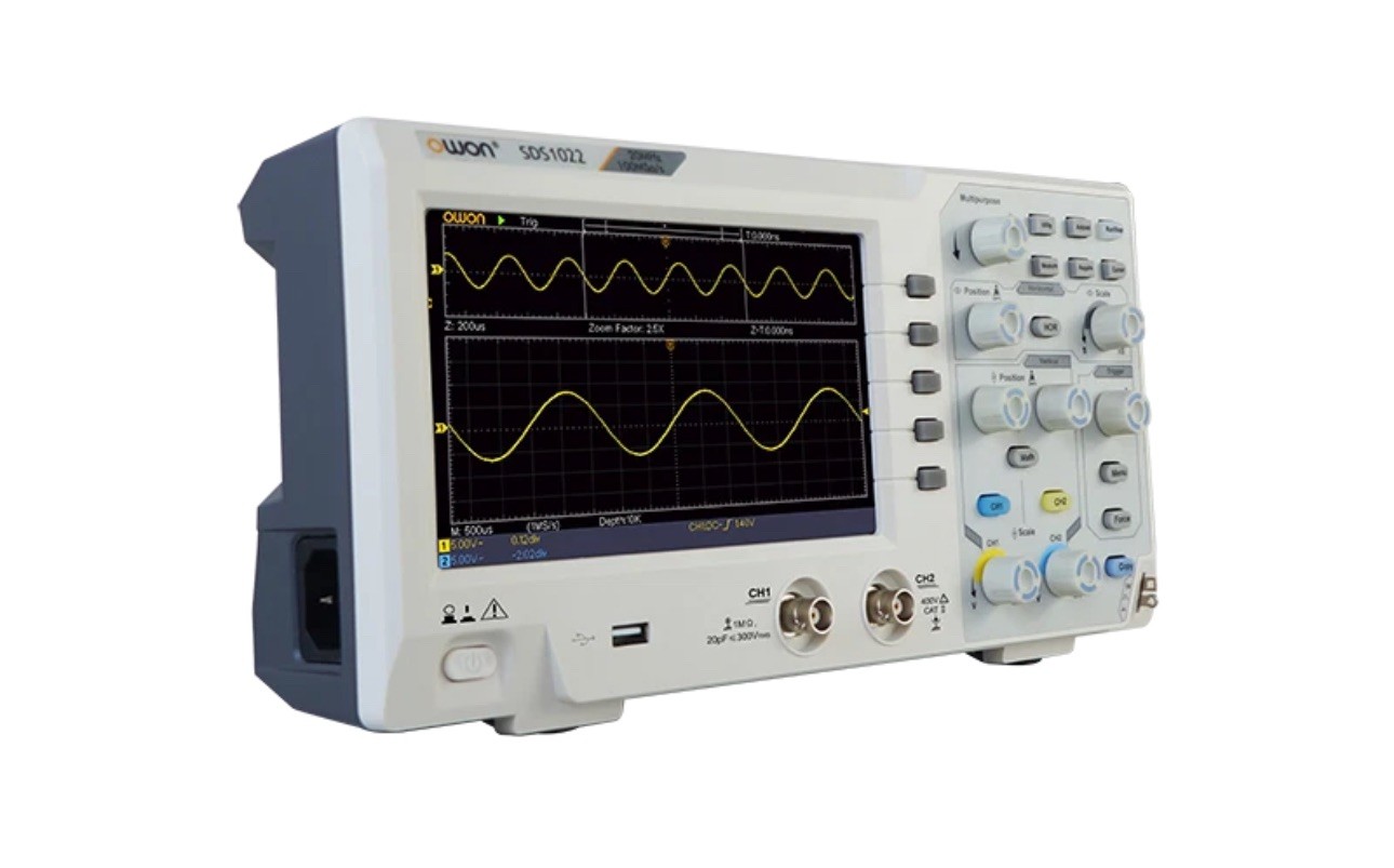 OWON SDS1022 20MHz 100MS/s Educational Digital Storage Oscilloscope OPEN BOX