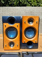 RARE Kenwood LS-VH7 Blue Brown Wood 30W Speakers Pair 2 