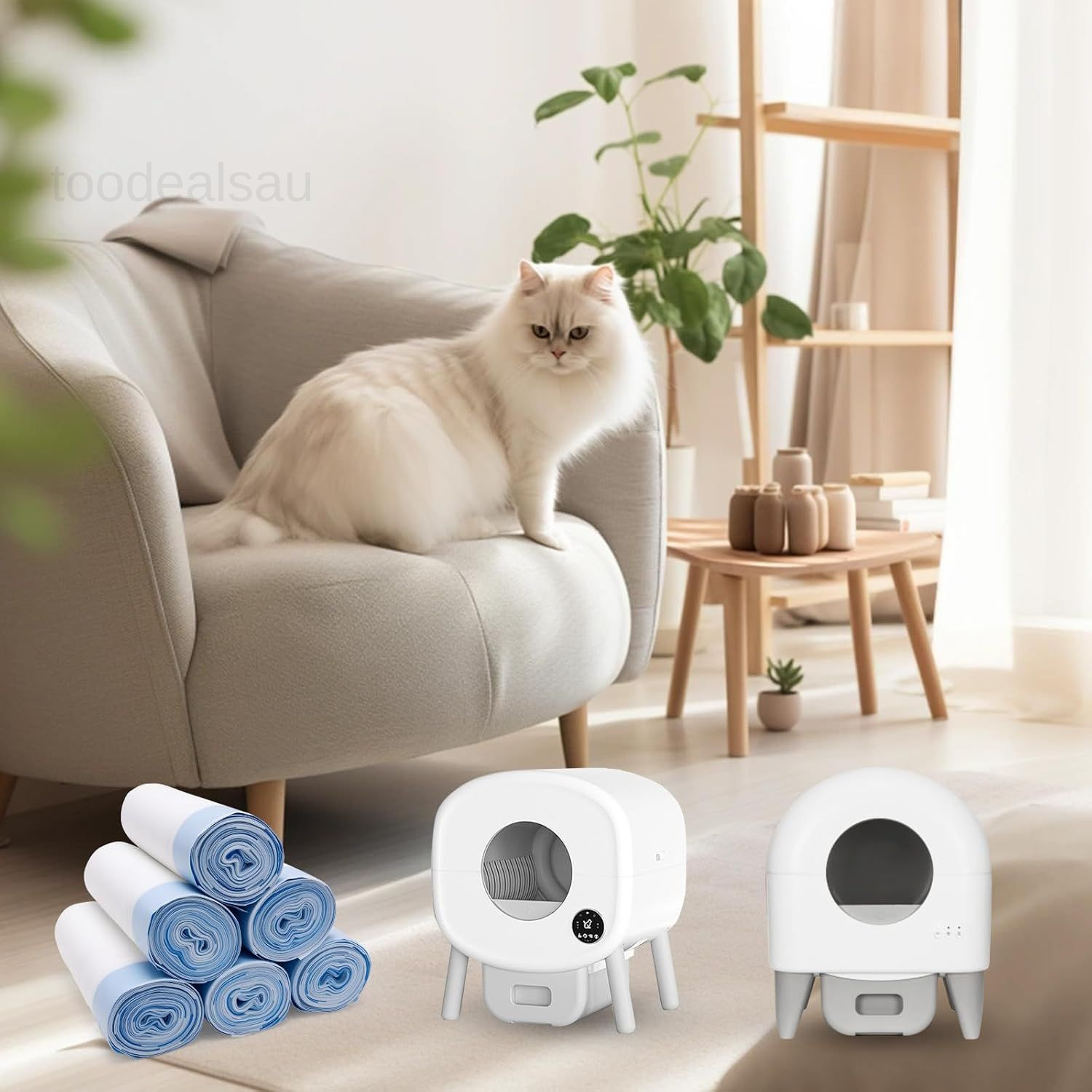 120 Count 26" x 11.8" Cat Litter Box Liners for 20 (Pack of 6), Blue