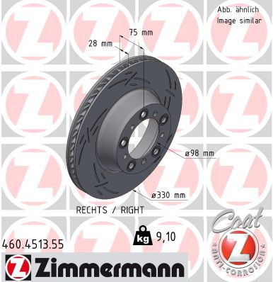 ZIMMERMANN 460.4513.55 Bremsscheibe für PORSCHE