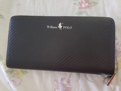 William Polo Zipper Close Black Wallet 