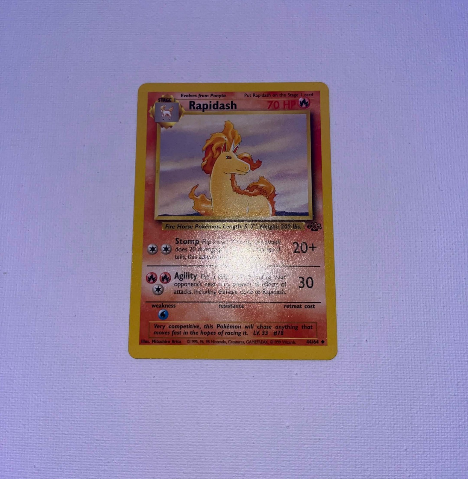 Rapidash 44/64 Jungle 1999 Unlimited Pokemon TCG English LP