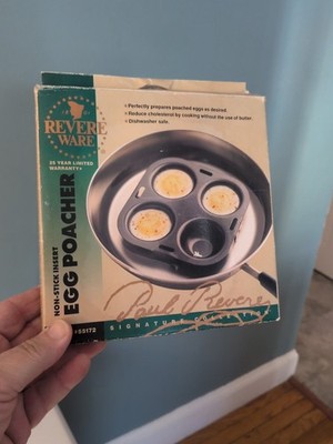 Vintage Revere Ware Egg Poacher Insert 4 Cups Non Stick Style #55172 Open Box