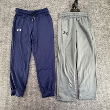 Under Armour Joggers Pants Boys YSM Small Blue Grey Excellent Bundle 2pk