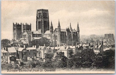 Durham Vintage Postkarte Kathedrale England ikonische Wahrzeichen Szene