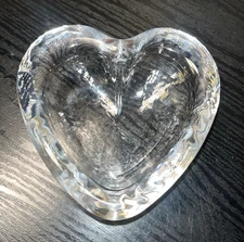 Simon Pearce Highgate Heart Shaped Glass Trinket Dish Bowl Artist Signed 5" Tag