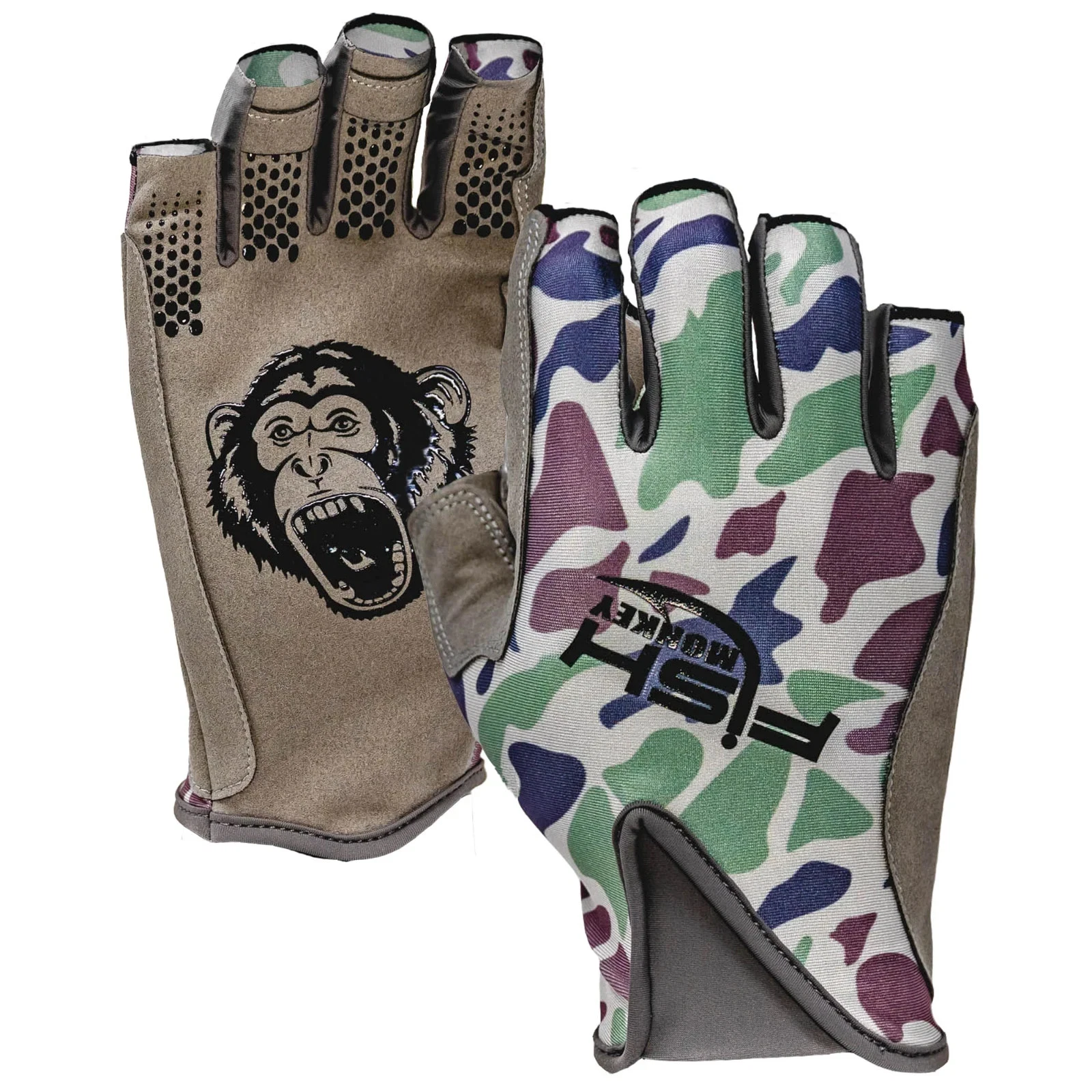 Fish Monkey Pro 365 FM21 Sun Glove Fishing Glove Old School Beige CHOOSE