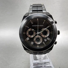 Citizen Independent Chronograph Watch Men 40mm Black Dial Black Tone Date NewBat