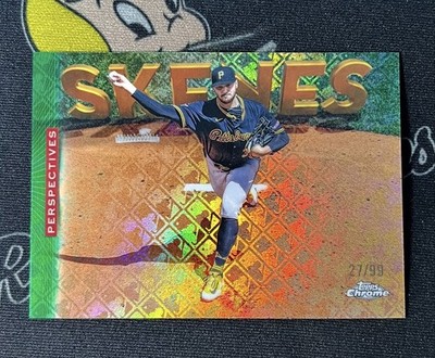 2026 Topps Chrome Paul Skenes PERSPECTIVES /99 GREEN LOGOFRACTOR INSERT #P-8 SP