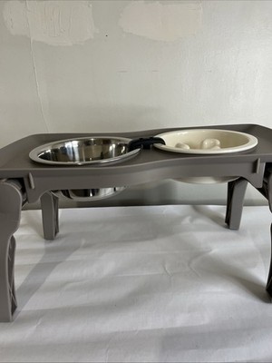 Super Slow Feeder Elevated Dog Or Cat Water And Food Bowl