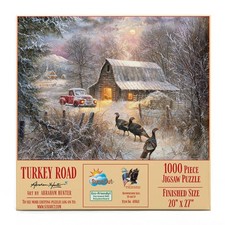 SunsOut Turkey Road 1000 pc Thanksgiving Jigsaw Puzzle