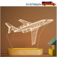 Usb Strom 3D Illusion Nachtlicht Holz Tischlampe Flugzeug