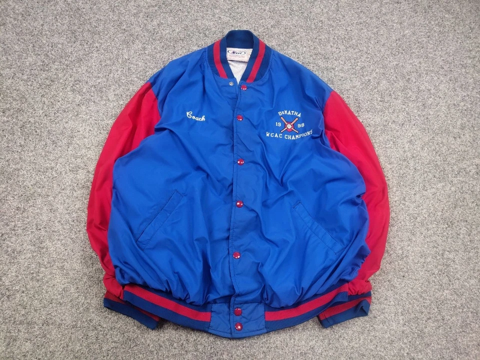 Vintage 80's NEFF Dematha Washington Baseball Varsity Jacket Bomber - Image 4 of 4