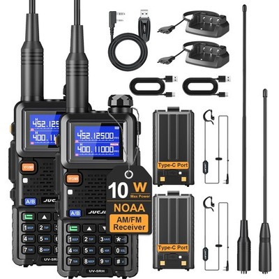 JUCJET 5RH Ham Long Range Radio 10W (Upgraded of UV-5R), 999CH 2 Pack 