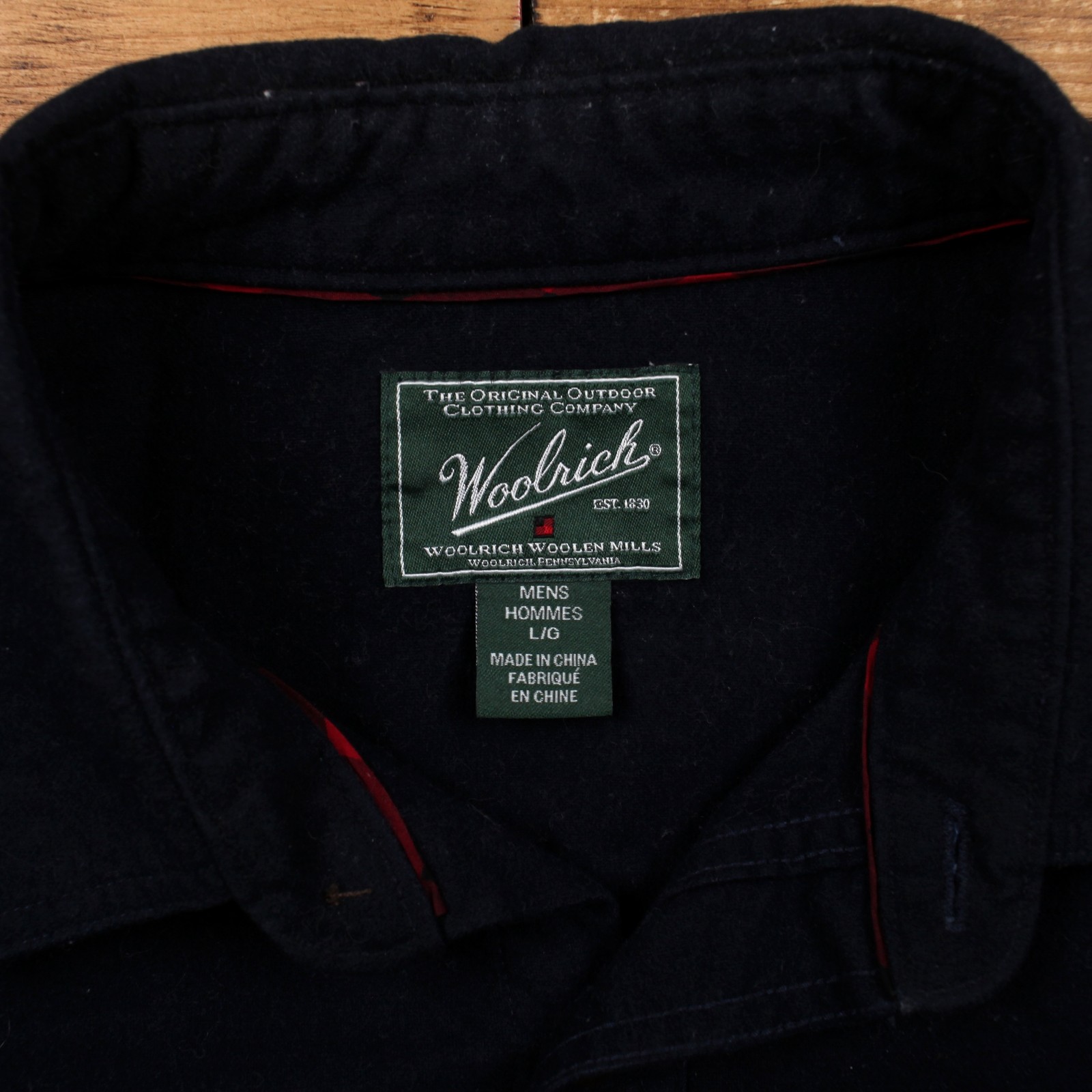 Vintage Woolrich Casual Shirt Button L 90s Mens Long Sleeve Blue Solid