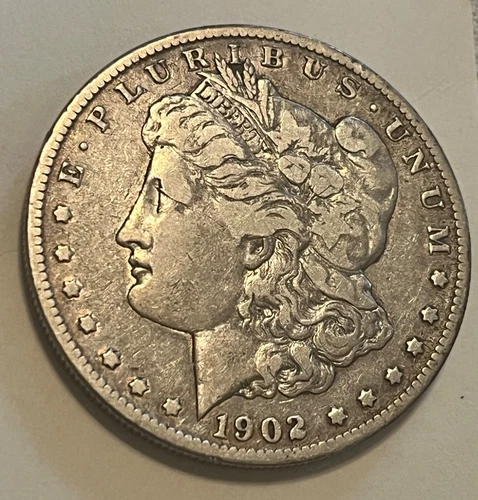 1902-s Morgan silver dollar, VF   Scarce date