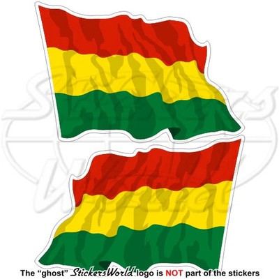BOLIVIA Bolivian Civil Waving Flag 120mm (4.7'') Vinyl Bumper Stickers Decals x2